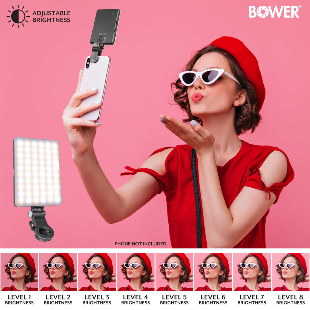 Clip-On Snap Light for Streaming, Selfies & Remote Work - USB-C, 8-Level Brightness, Black