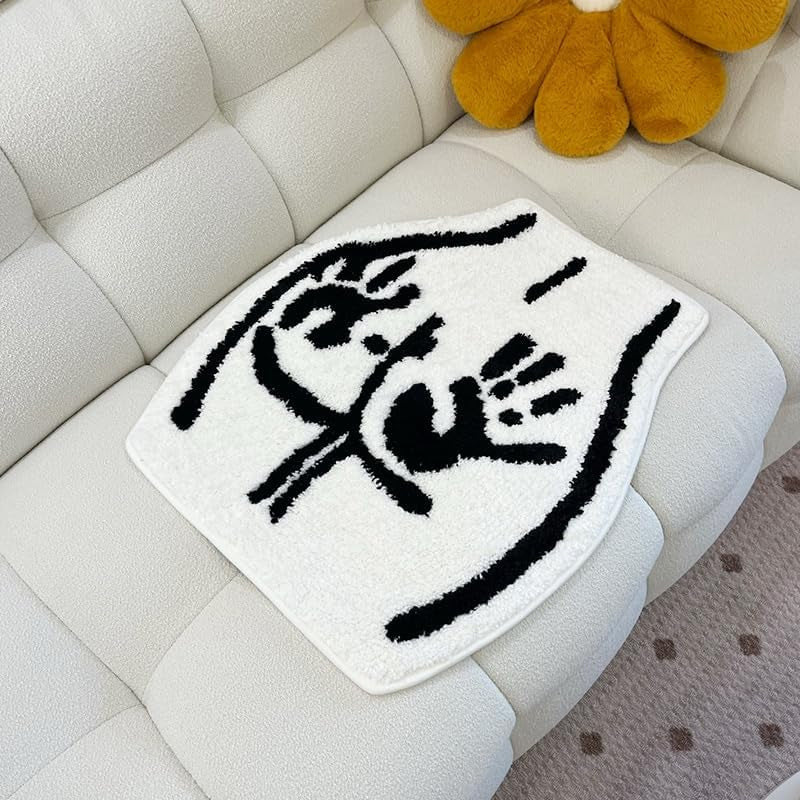 Sexy Bathroom Tufted Rugs Soft Non-Slip Absorbent Handmade Carpet Bedroom Bathroom Mat Home Decor Room Decor (23.6X21.7 Inch) (Handprint)