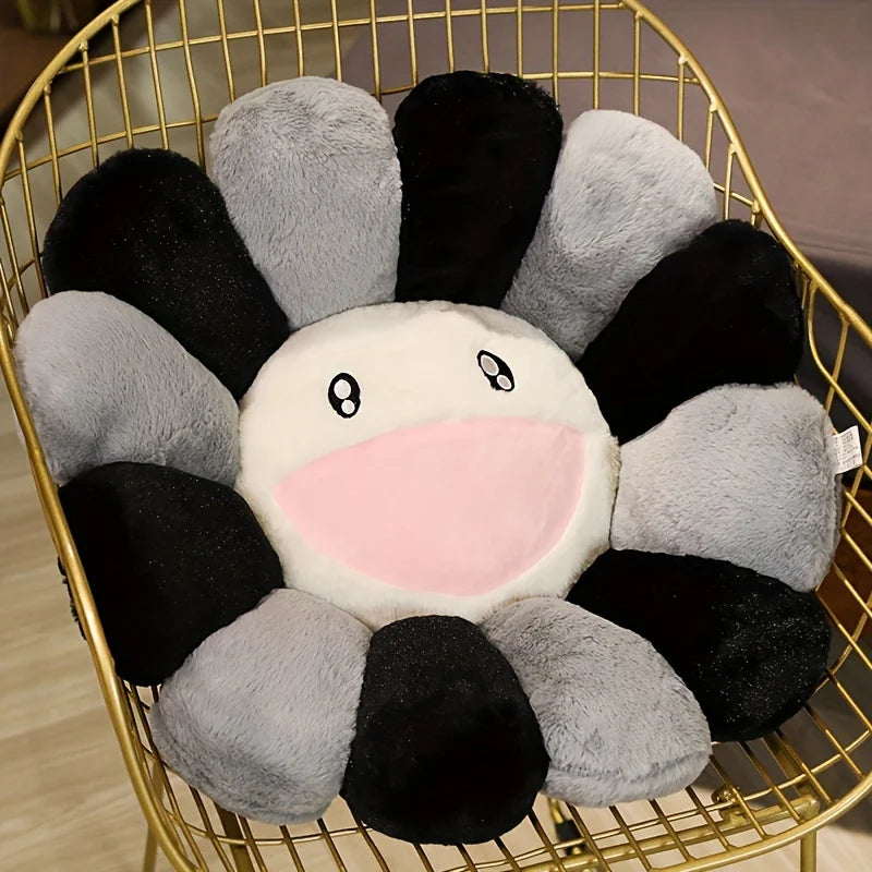 1 Pcs Creative Sunflower Stuffed Cushion Flower Plush Pillow Cute Smile Rainbow Sunflower Decor Pillow Office Back Plush Cushion