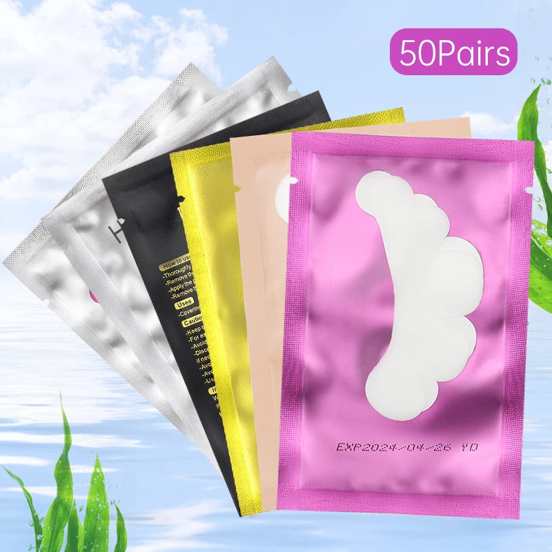 50 Pairs Cloud Shape Hydrogel Eye Patch under Eye Pad Gel Paper Stickers Eyelash Extension Supplies Protection Eye Makeup Tool