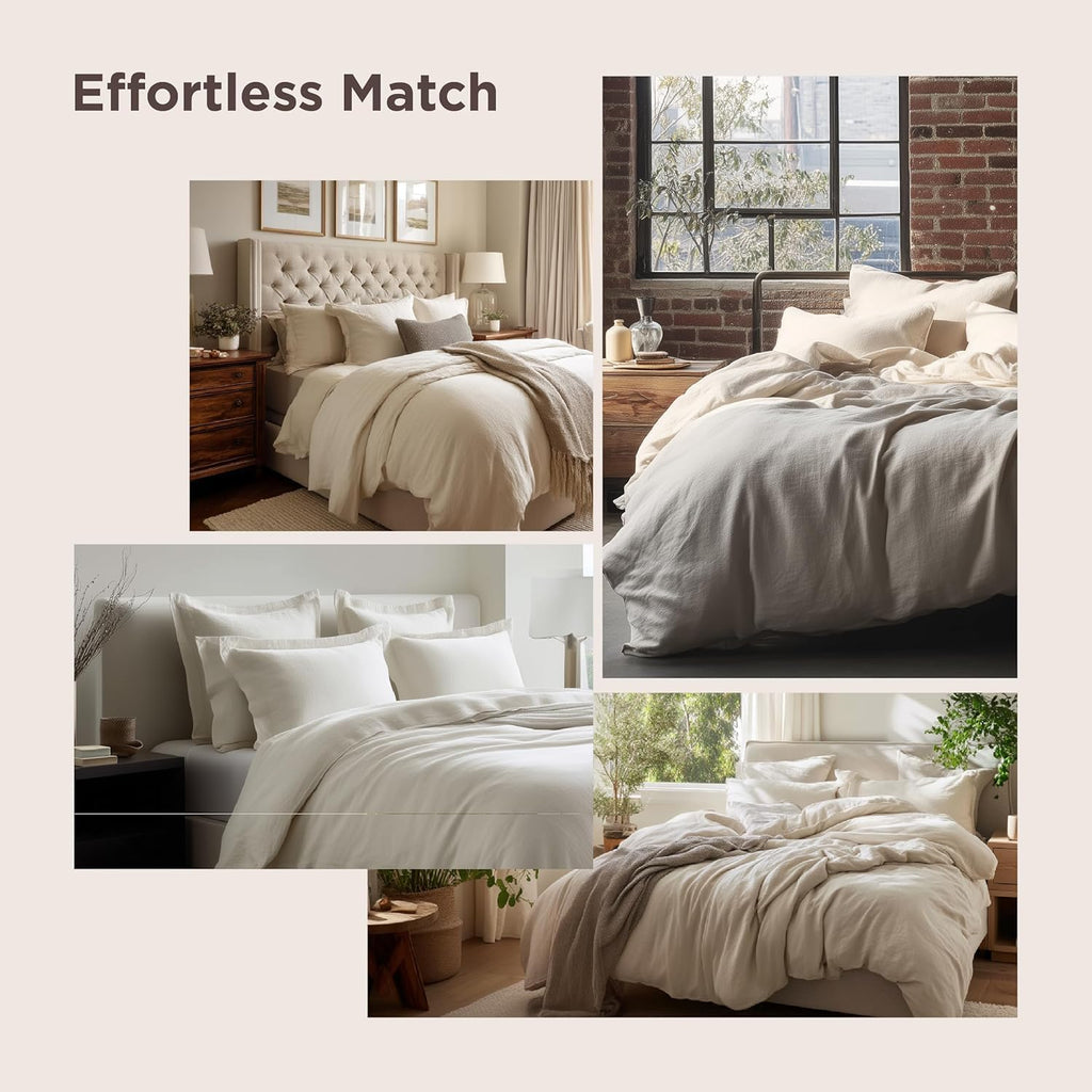 Prewashed Twin/Twin XL Duvet Cover, Cotton-Like Bedding Set, White