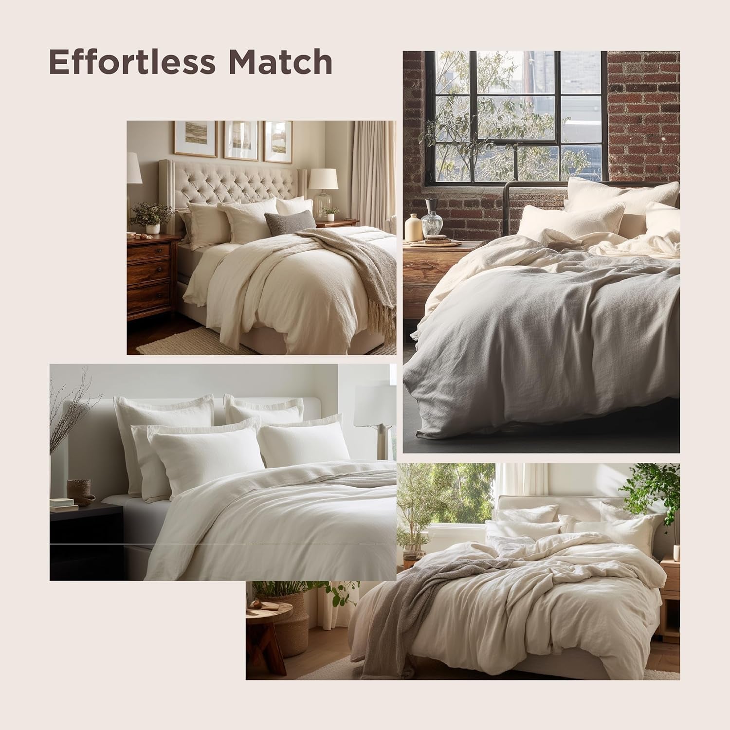 Prewashed Twin/Twin XL Duvet Cover, Cotton-Like Bedding Set, White