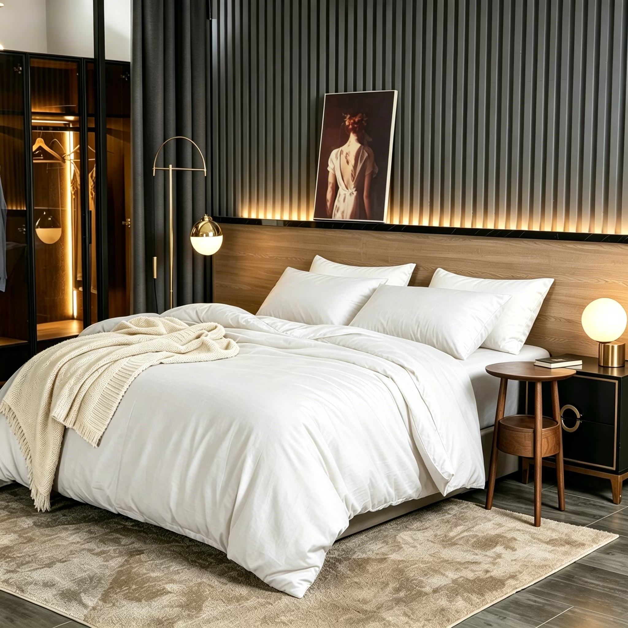 3 Pieces Duvet Cover Set, Soft Washed Microfiber Duvet Cover Queen with 2 Pillow Shams,White