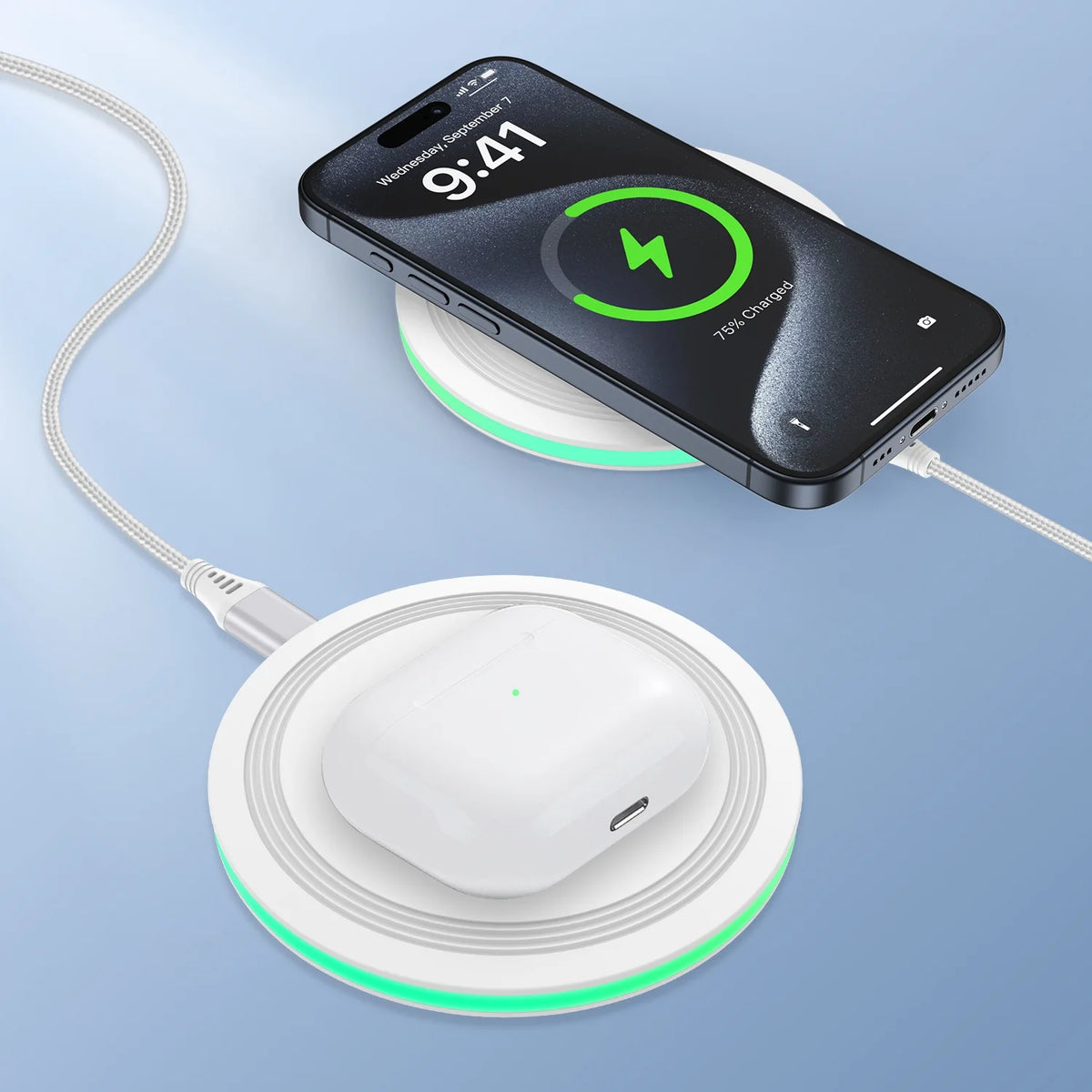 Fast Magnetic Wireless Charger, 15W Wireless Charging Pad for Mag-Safe Charger Stand Wireless Charging Pad for Samsung Iphone 15/15 Pro/15 Plus/14 Pro/14 Plus/14 Pro Max/ 13/13 Pro,White