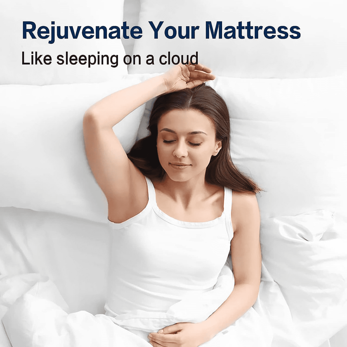 100% 400TC Mattress Topper Queen for Back Pain Relief,900Gsm Pillow Top Mattress Pad, Mattress Cover with 8-21" Deep Pocket, Cooling for Hot Sleepers Noiseless OEKO-TEX Certified (White,Queen)