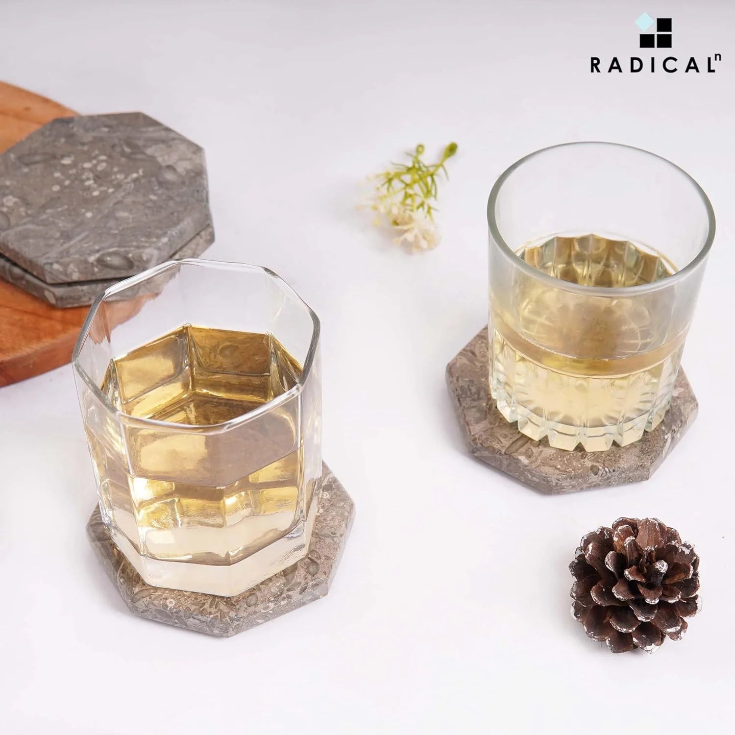 Marble Coasters Set of 6 Handmade 3.5 Inch Oceanic Coasters for Drinks, Stylish Star Coaster Set for Drinking, Ideal Coaster Set for Dining and Coffee Tables