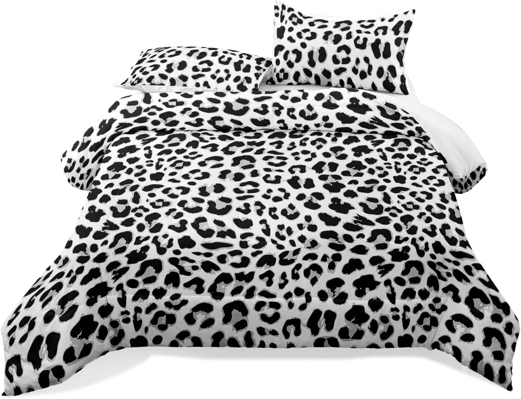 Leopard Print Comforter Set - Queen Size, Cheetah Print Sheets, Animal Theme Decor for Boys & Girls