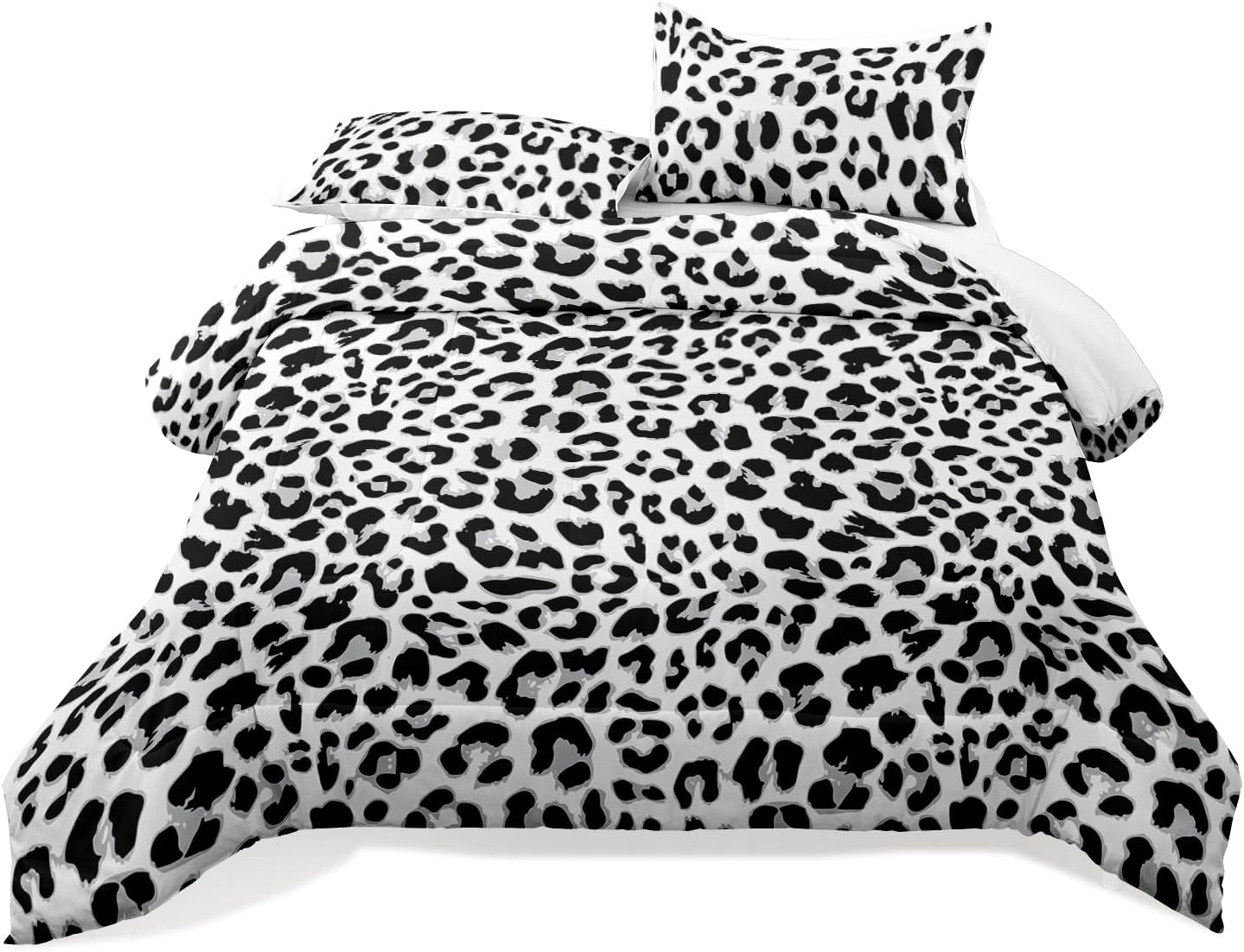 Leopard Print Comforter Set - Queen Size, Cheetah Print Sheets, Animal Theme Decor for Boys & Girls
