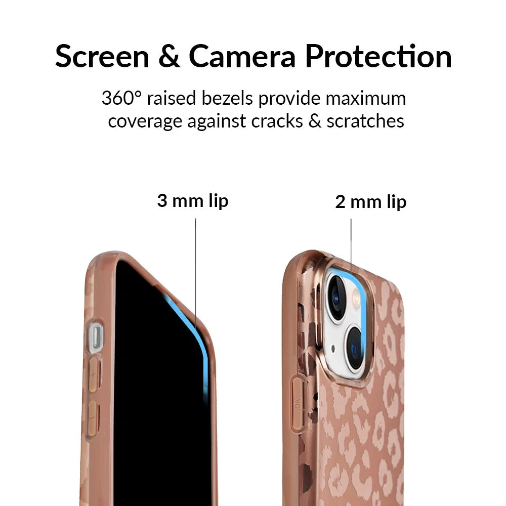 for Iphone 13 Mini Case Compatible with Magsafe - Cute Protective Phone Cases for Women - Bronze Chrome Leopard