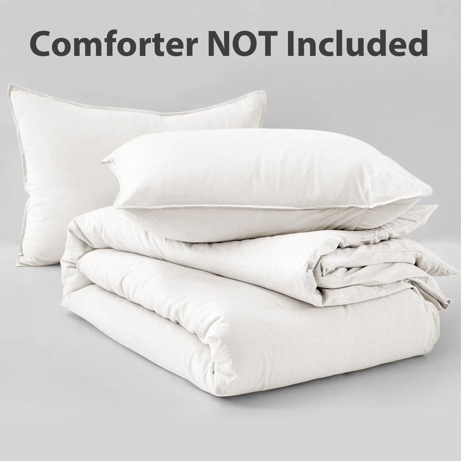 3 Pieces Duvet Cover Set, Soft Washed Microfiber Duvet Cover Queen with 2 Pillow Shams,White