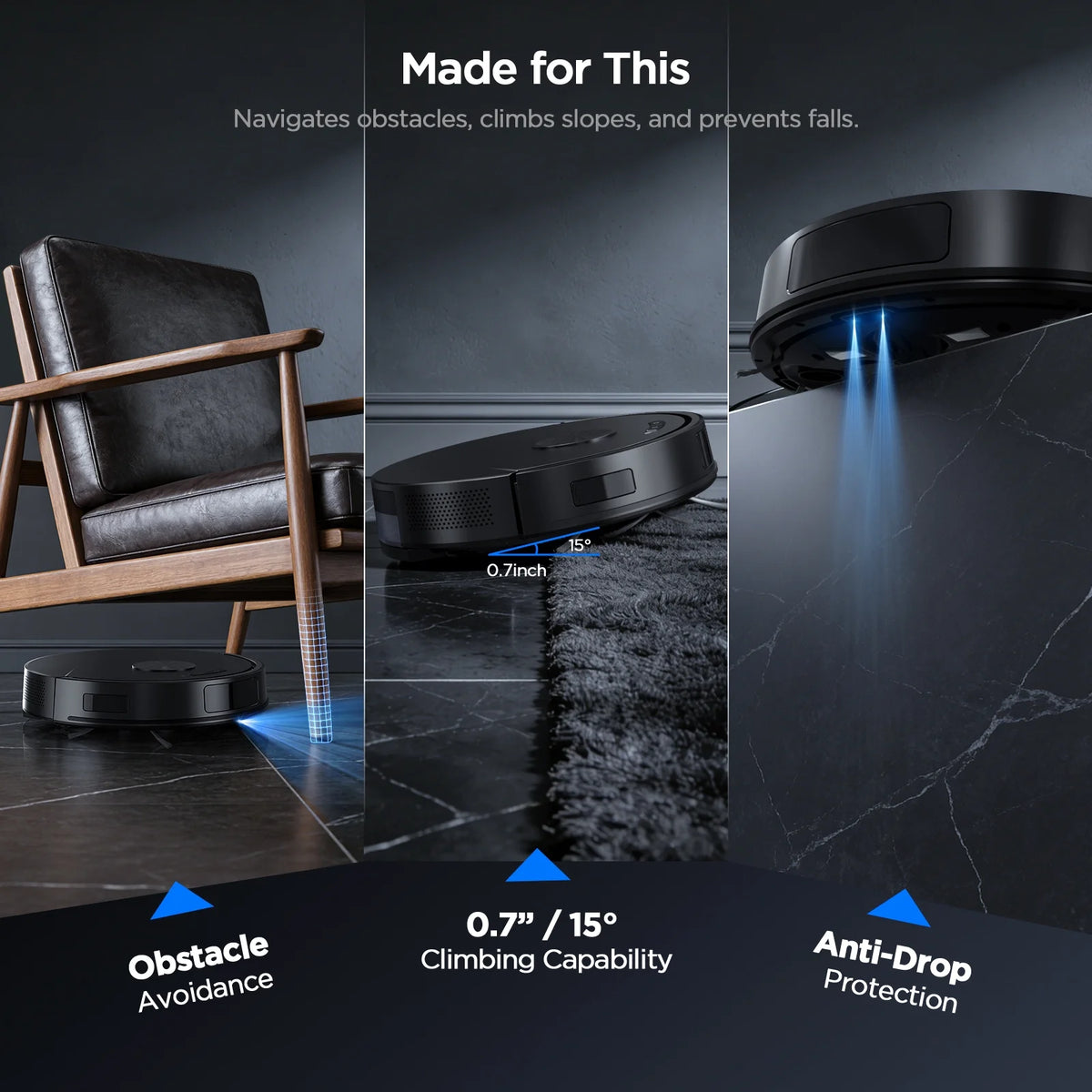 Robot Vacuum Cleaner, 2 in 1 Mop Combo for Pet Hair, Hard Floor
