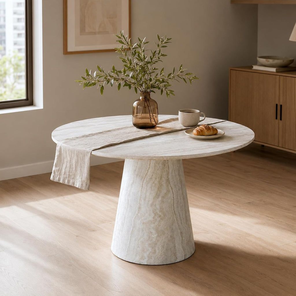 45" round Dining Table, round Pedestal Dining Table for 4