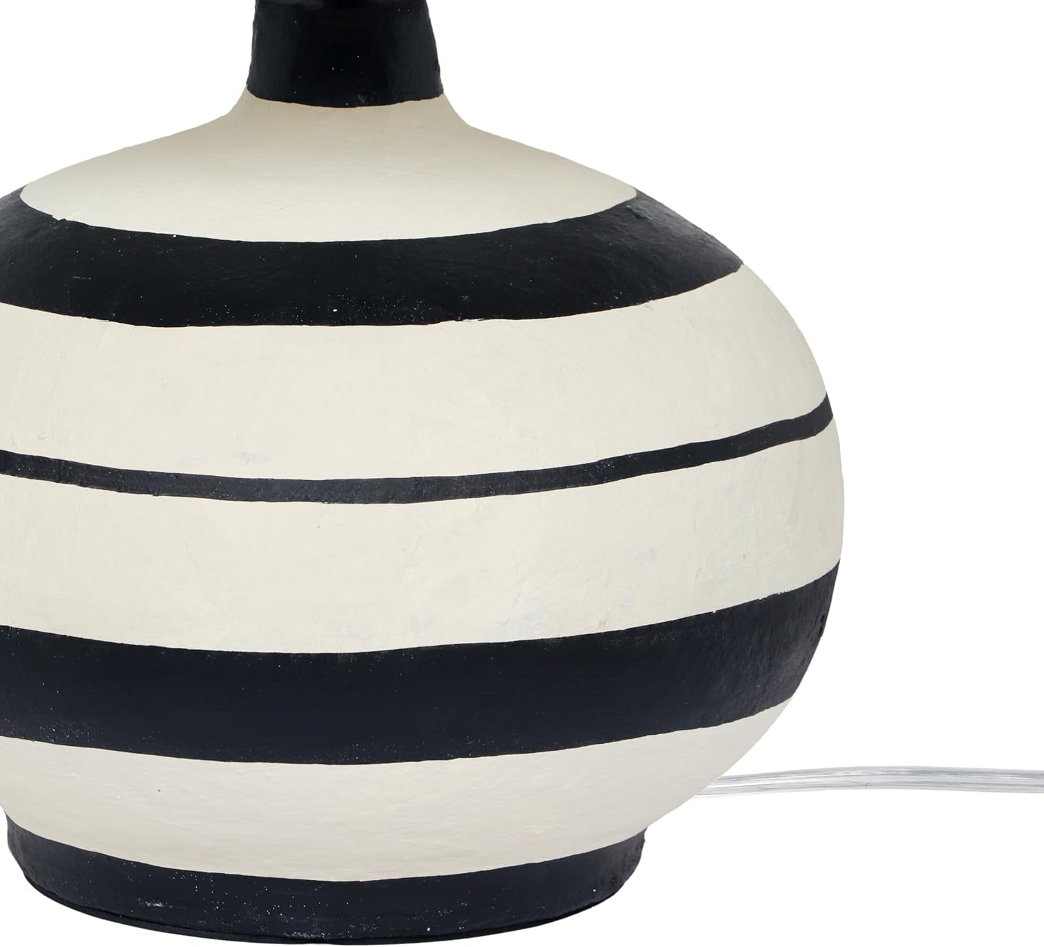Positano Black Striped Papier Mache Table Lamp