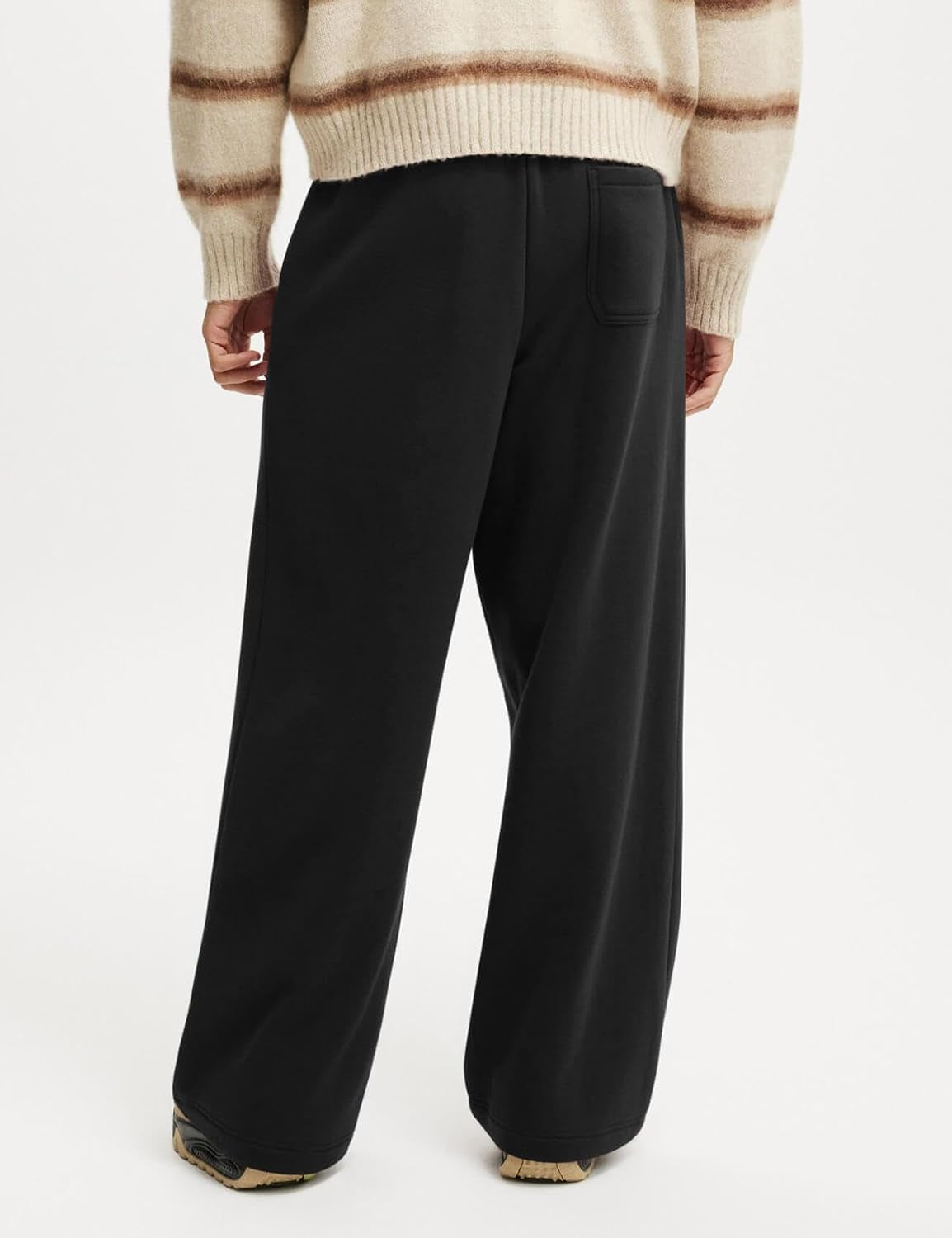 Men'S Baggy Sweatpants Cotton Fleece Wide Leg Sweat Pants