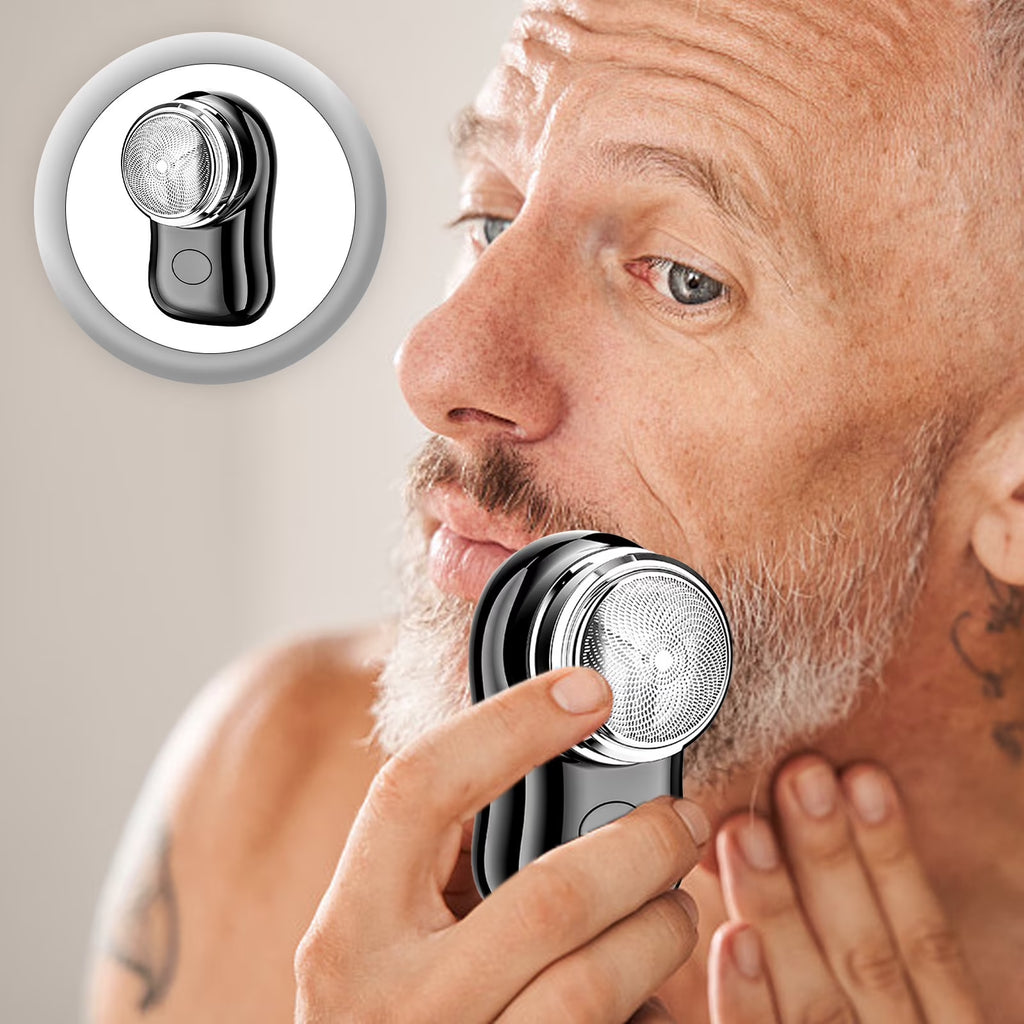 Electric Razor for Men, 2024 Mini Portable Electric Shaver Wet and Dry Mens Razor USB Rechargeable, One-Button Use for Home, Car, Travel, Father' Day Gift