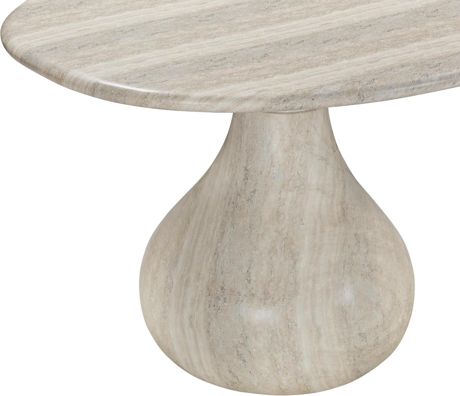 Smooch Faux Travertine Indoor/Outdoor Pedestal Dining Table