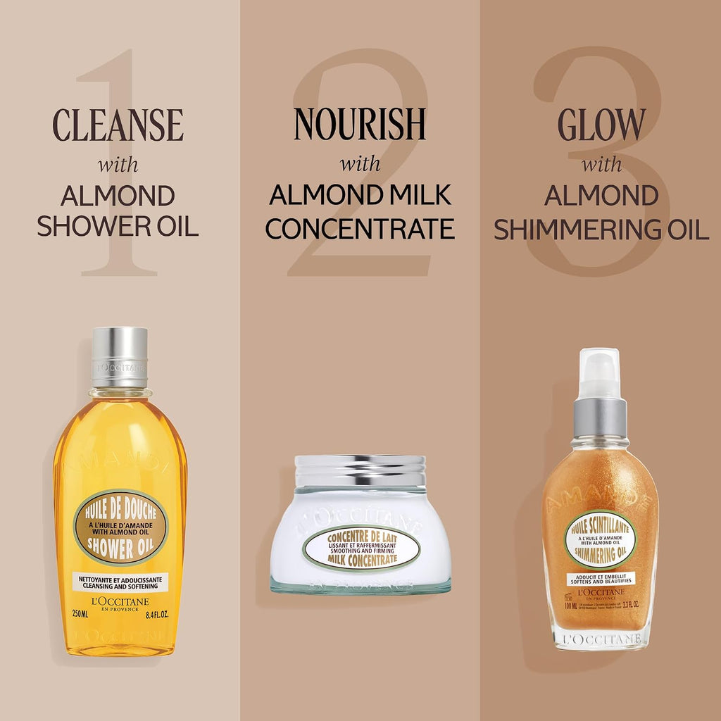 L'OCCITANE Almond Body Oil, Fast-Absorbing, Lightweight, Non-Greasy, Vegan