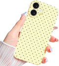 for Iphone 16 plus Case Polka Dot Phone Case, Cute Trendy Polka Dots Pattern Print Aesthetic Simple Design Soft TPU Slim Shockproof Protective Phone Cover 6.3" for Women Girls - Yellow