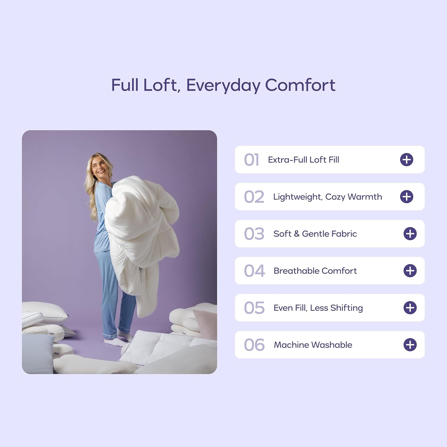 Marsh Comforter King/Cal King - Extra Fluffy Double-Stuffed down Alternative Duvet Insert, All-Season Temperature-Balancing, Oeko-Tex Class I Fabric, Box-Stitch, Machine Washable