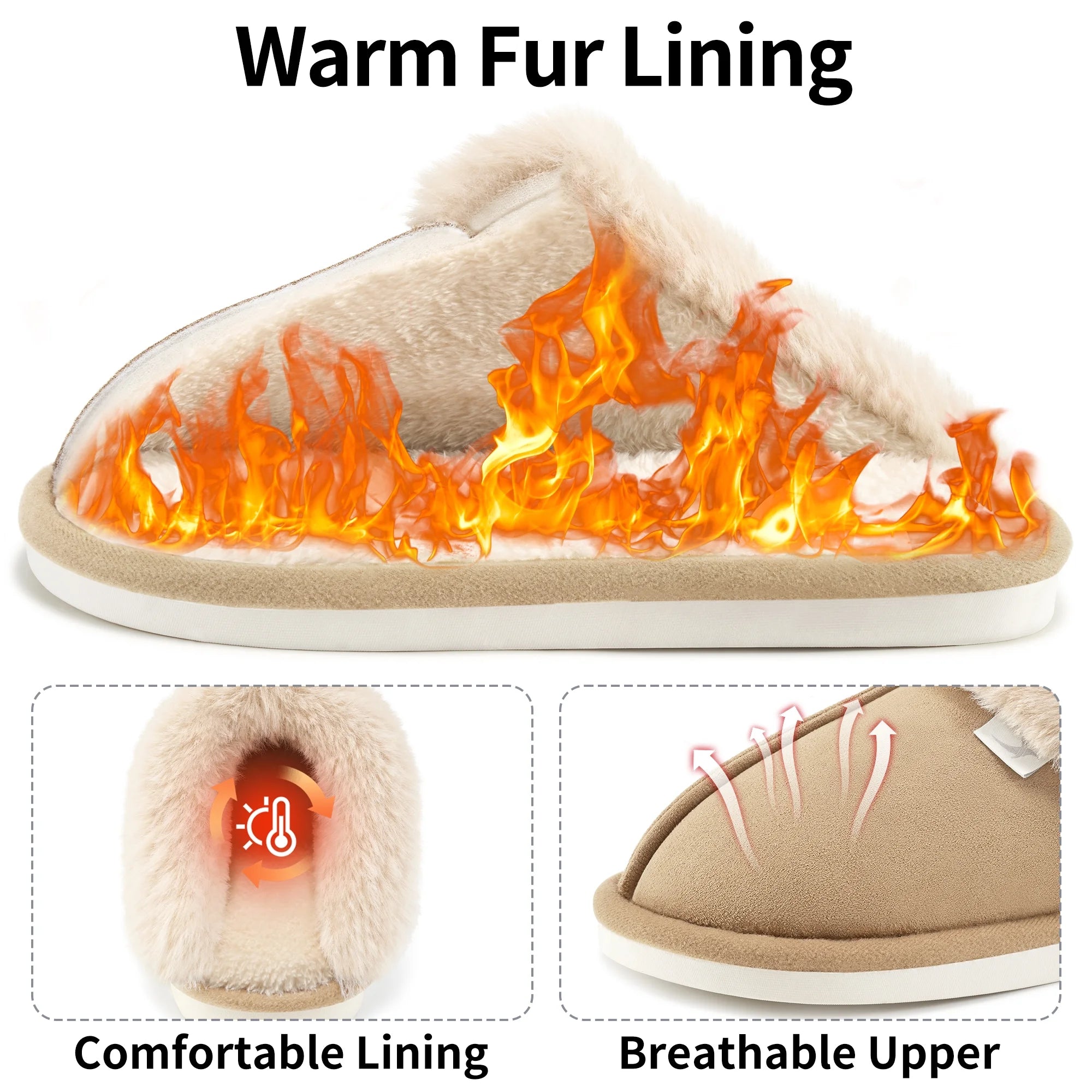 Womens Slipper with Memory Foam Fluffy Soft Warm Slip on House Shoes