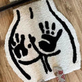 Sexy Bathroom Tufted Rugs Soft Non-Slip Absorbent Handmade Carpet Bedroom Bathroom Mat Home Decor Room Decor (23.6X21.7 Inch) (Handprint)