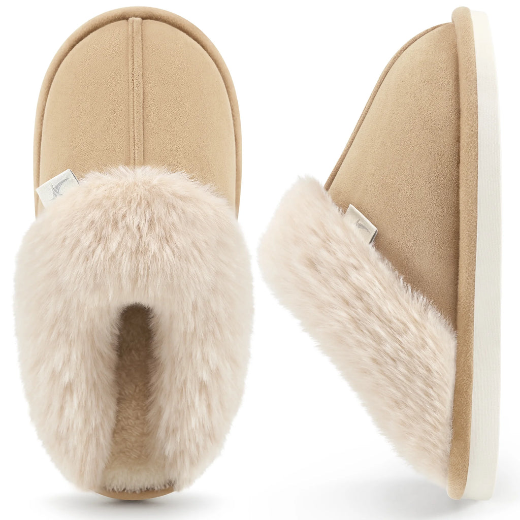 Womens Slipper with Memory Foam Fluffy Soft Warm Slip on House Shoes