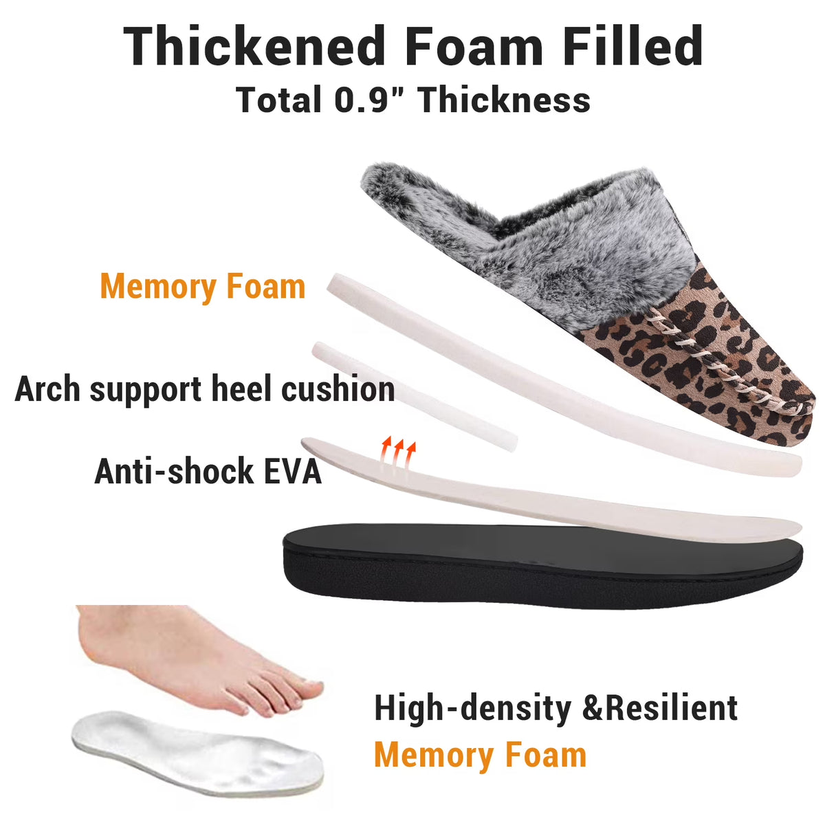 Women'S Comfy Fuzzy House Slipper Scuff Memory Foam Slip on Warm Moccasin Style Indoor Outdoor