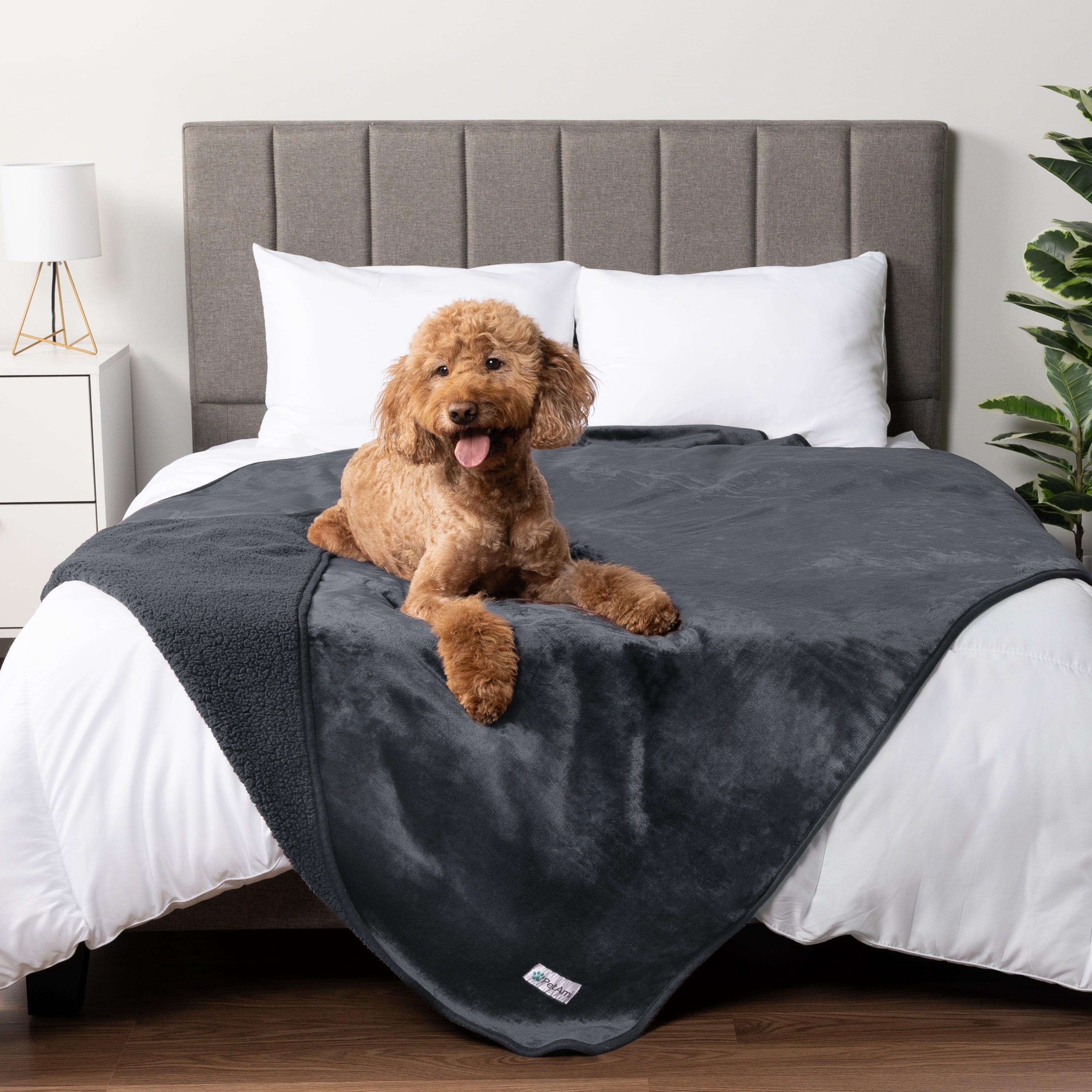 Waterproof Dog Blanket Puppy Cat Couch Bed Cover Queen, 90X90 Grey