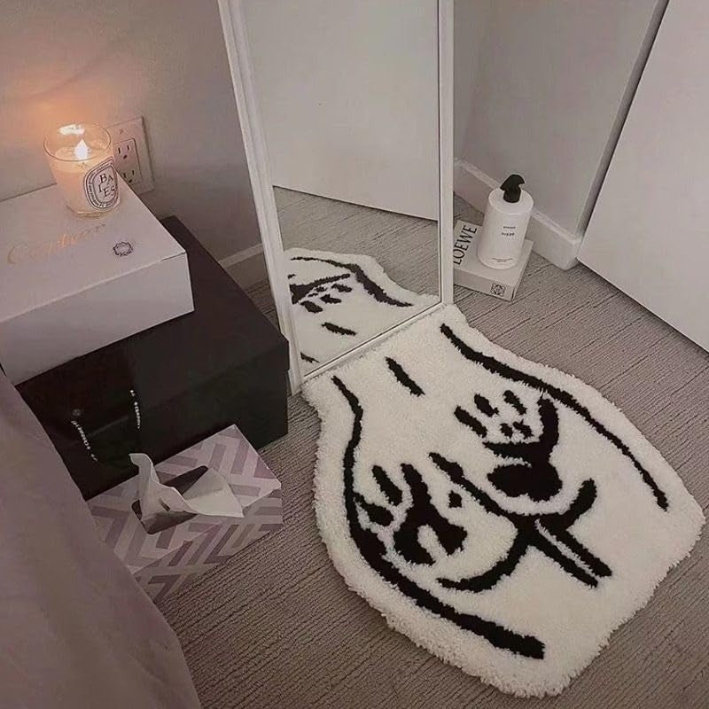 Sexy Bathroom Tufted Rugs Soft Non-Slip Absorbent Handmade Carpet Bedroom Bathroom Mat Home Decor Room Decor (23.6X21.7 Inch) (Handprint)