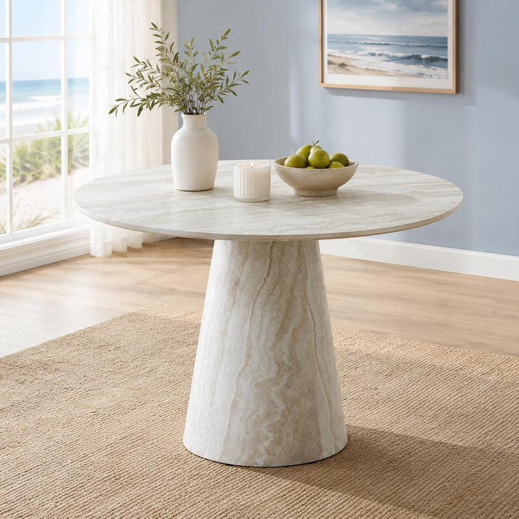 45" round Dining Table, round Pedestal Dining Table for 4