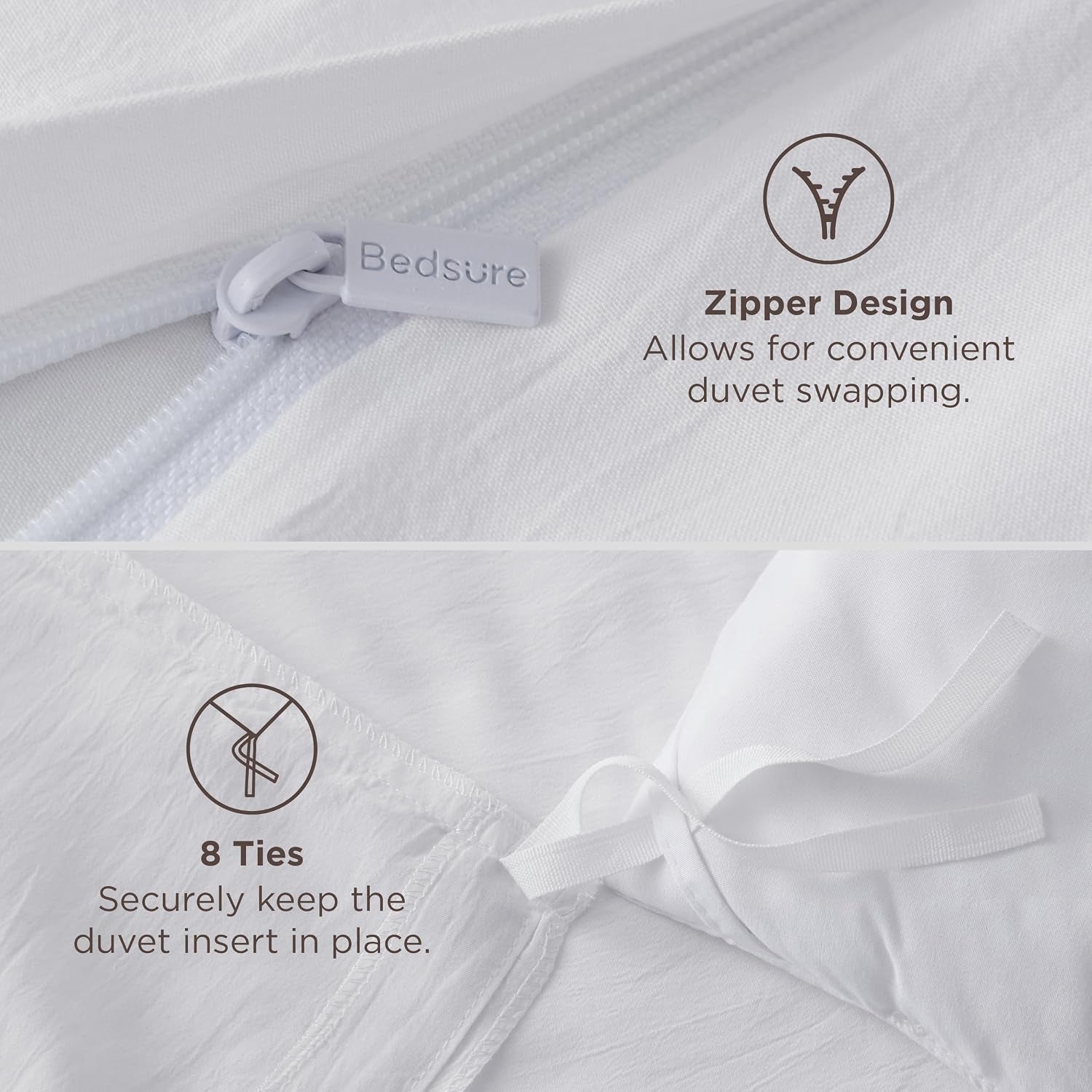 Prewashed Twin/Twin XL Duvet Cover, Cotton-Like Bedding Set, White