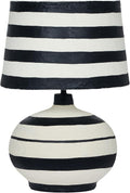 Positano Black Striped Papier Mache Table Lamp