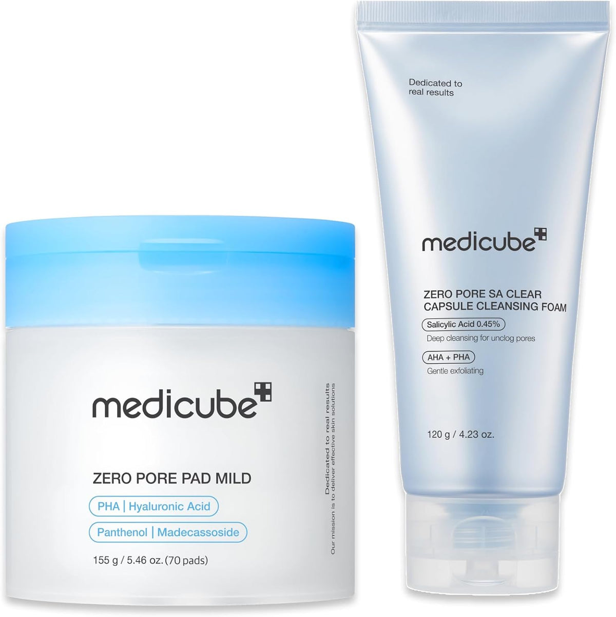 Zero Pore Cleanse & Swipe Duo: Zero Pore Pad Mild + Zero Capsule Foam Cleanser | Exfoliating and Clarifying Pore Care Set for Refined Skin Texture and Excess Sebum Control