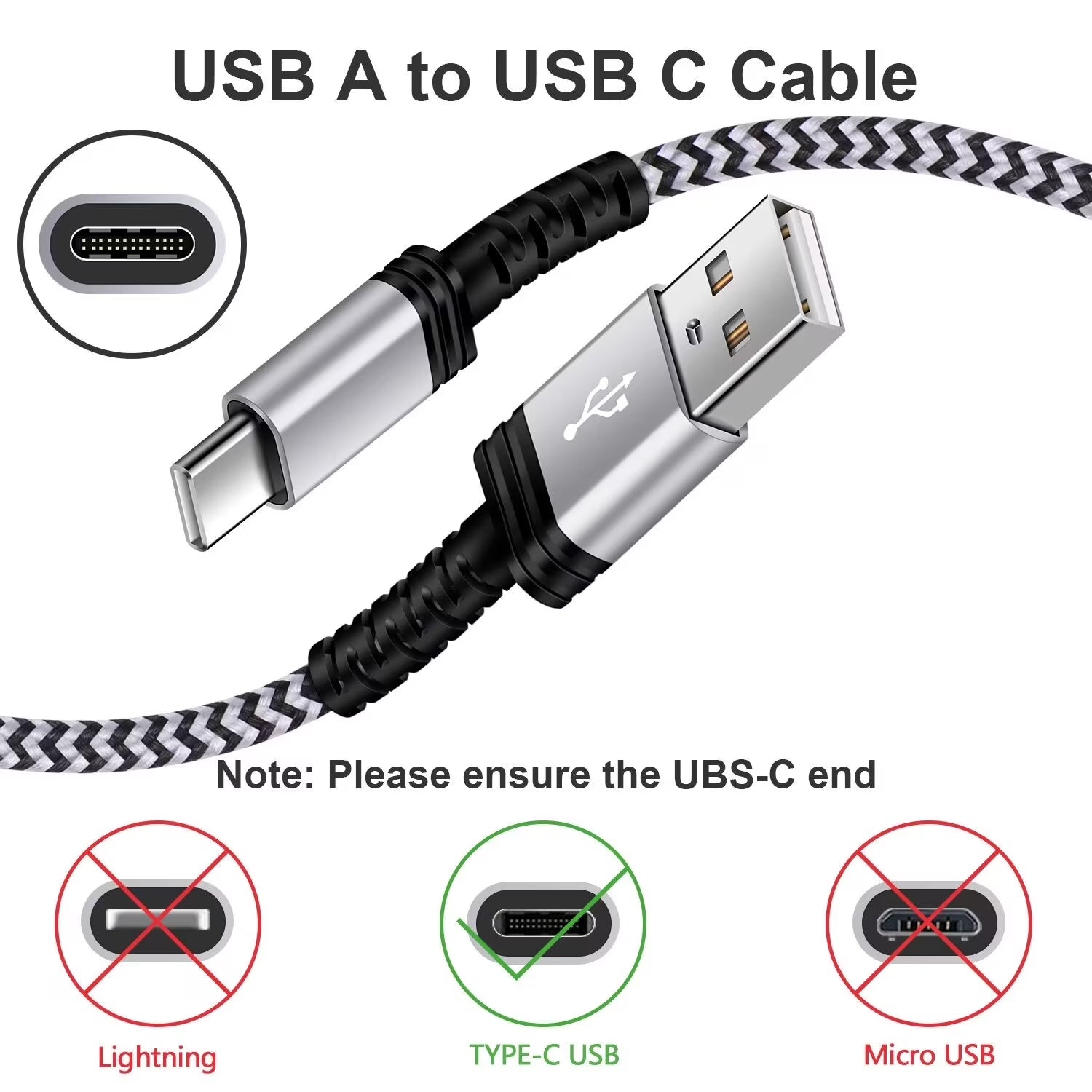Type C Charger Block,With 3A Android Charger Fast Charging Cable 10Ft 5V/1A Usb Charger Block Wall Adapter Plug Brick Phone Chargers for Android Phone Charger Block Type C
