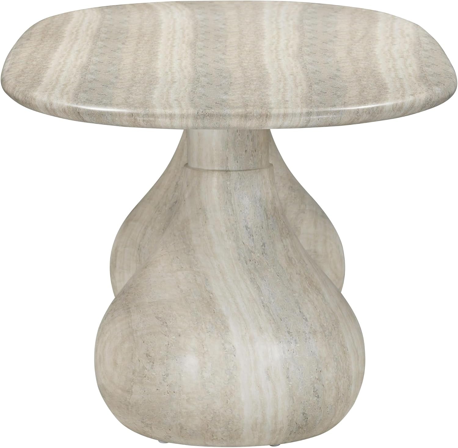Smooch Faux Travertine Indoor/Outdoor Pedestal Dining Table