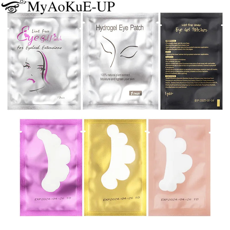 50 Pairs Cloud Shape Hydrogel Eye Patch under Eye Pad Gel Paper Stickers Eyelash Extension Supplies Protection Eye Makeup Tool