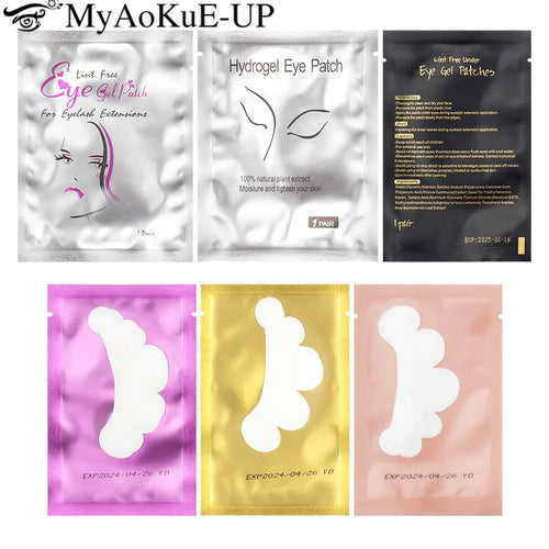 50 Pairs Cloud Shape Hydrogel Eye Patch under Eye Pad Gel Paper Stickers Eyelash Extension Supplies Protection Eye Makeup Tool