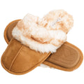 Comfy Faux Fur Womens House Slipper Scuff Memory Foam Slip on Anti-Skid Sole