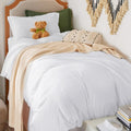 Prewashed Twin/Twin XL Duvet Cover, Cotton-Like Bedding Set, White